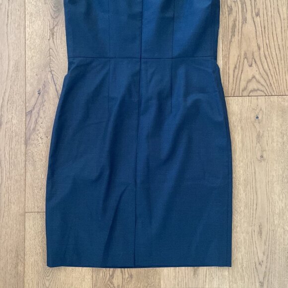 Hugo Boss Digela Dark Emerald Patterned Wool Sheath Dress - Picture 12 of 13